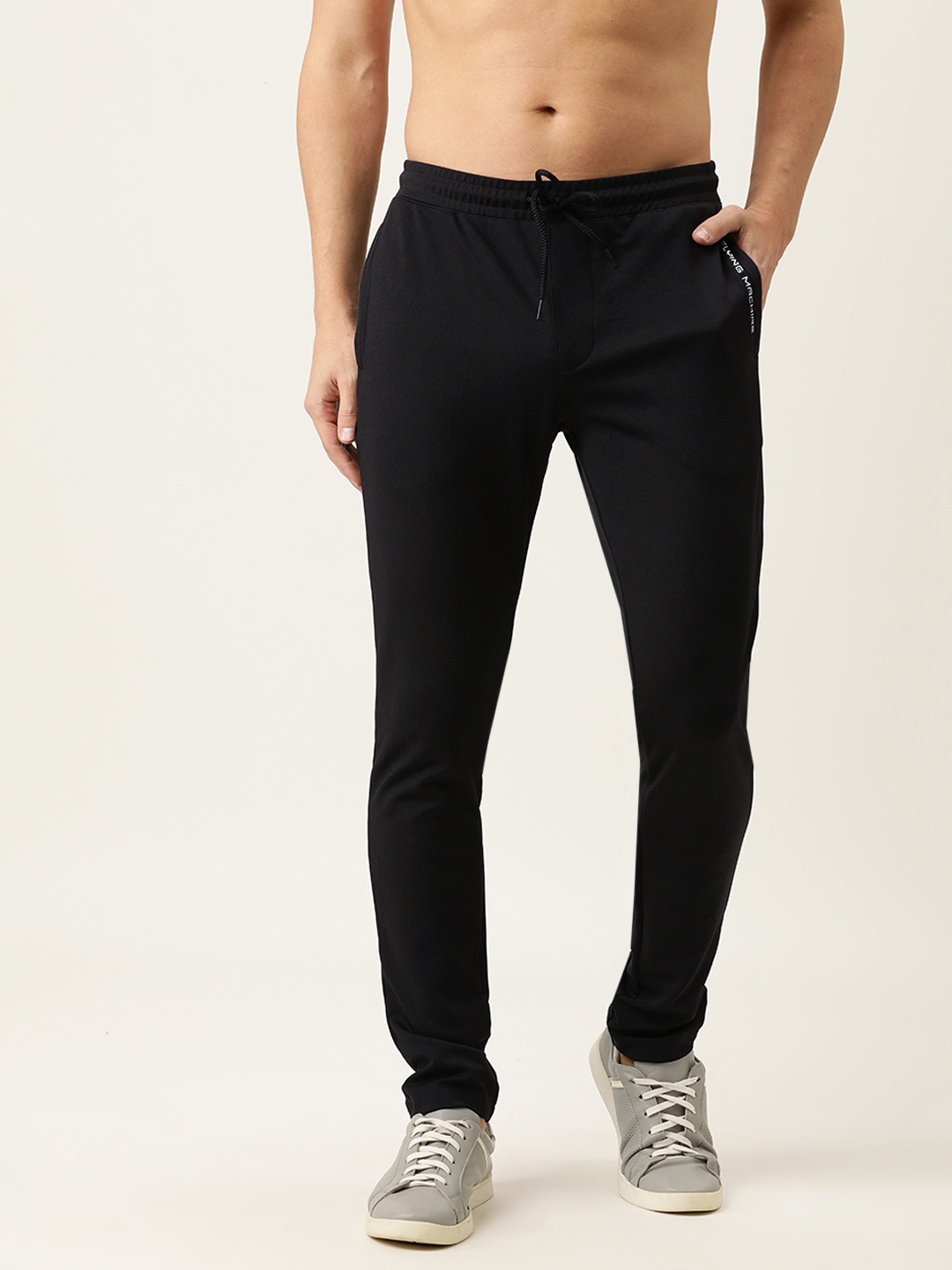 

Flying Machine Men Black Straight Fit Solid Track Pants