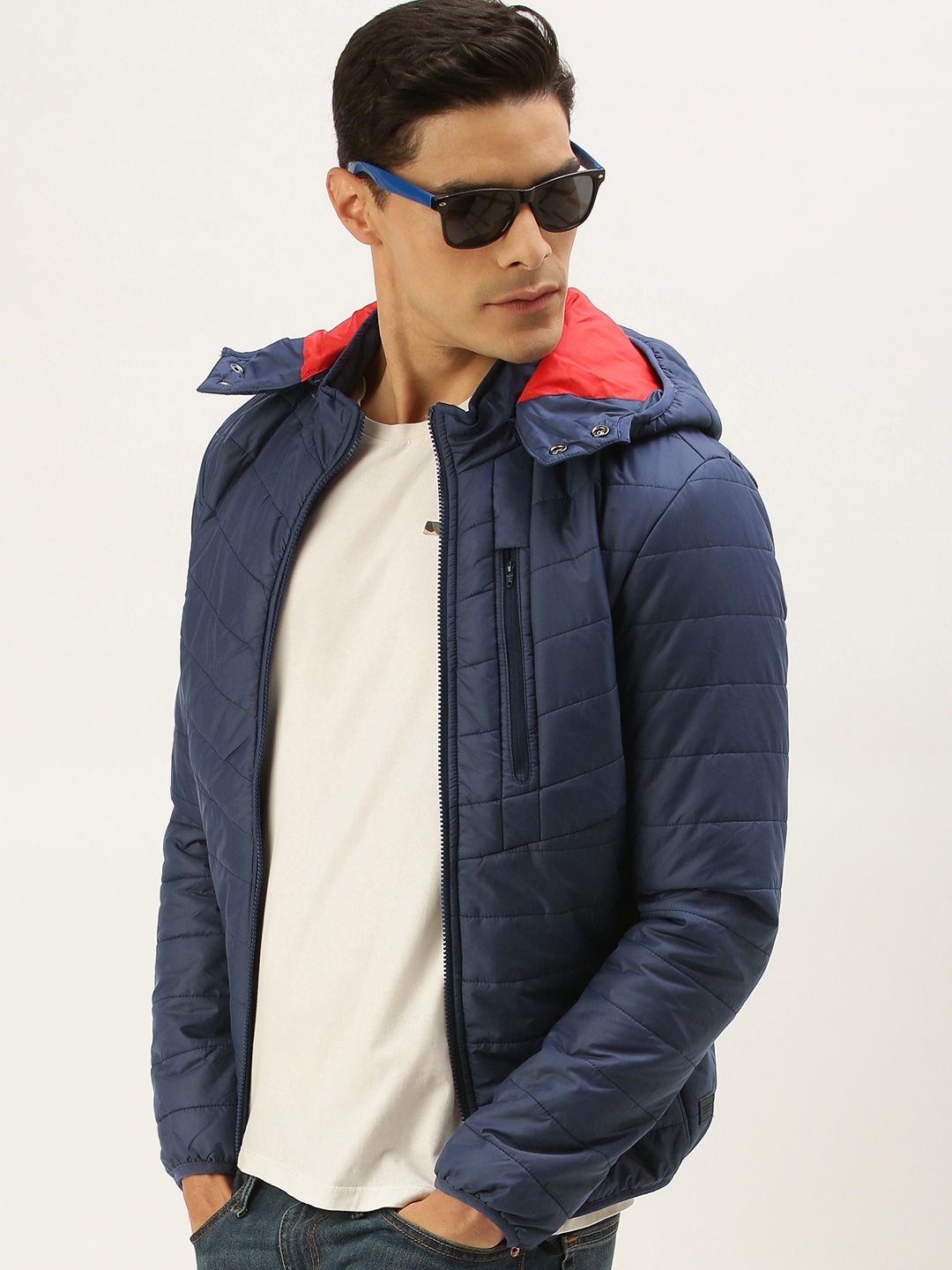 

Flying Machine Men Navy Blue Puffer Jacket