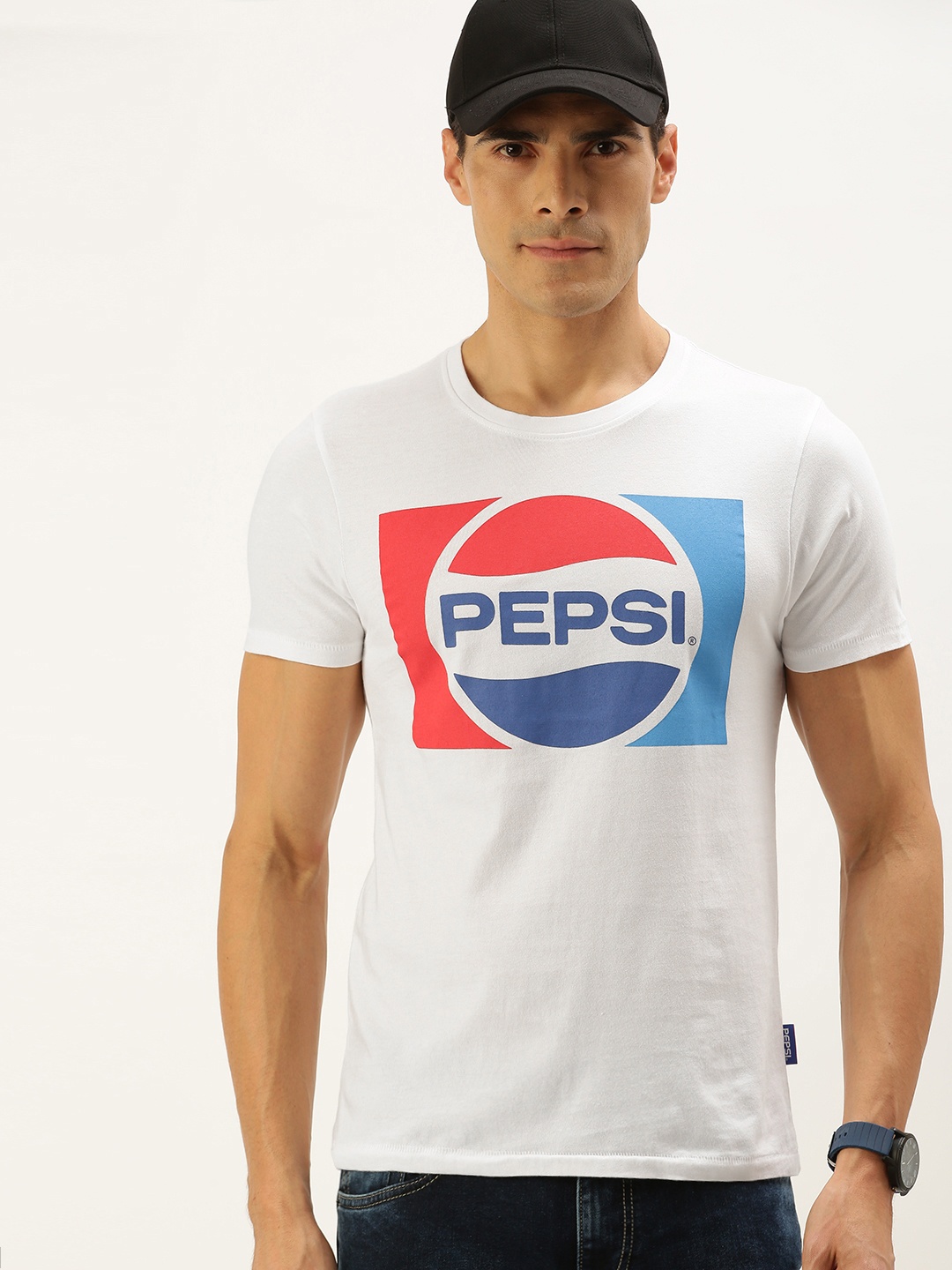 

Flying Machine Men White Pepsi Printed T-shirt