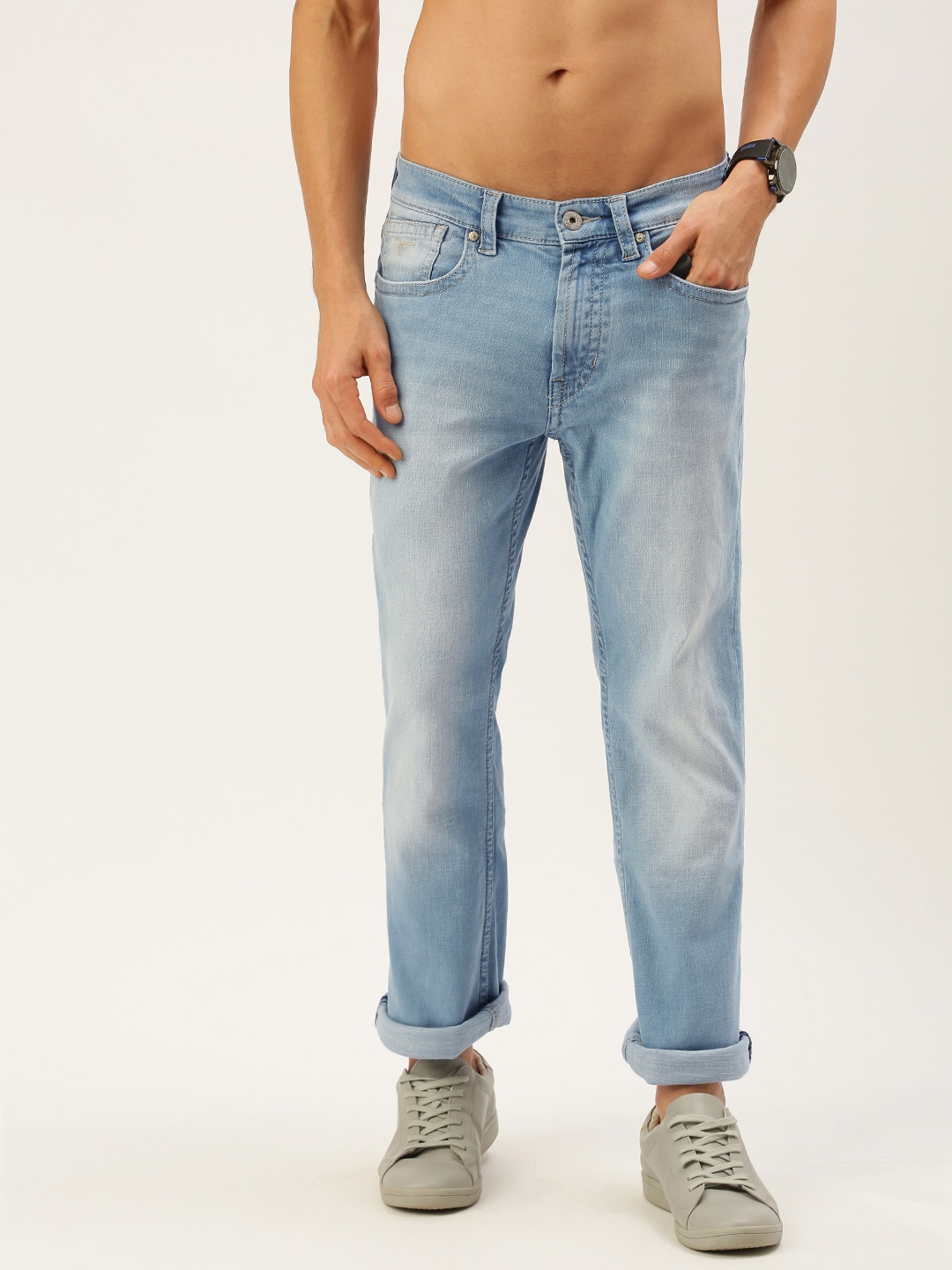 

Flying Machine Men Blue Bruce Straight Fit Light Fade Stretchable Jeans