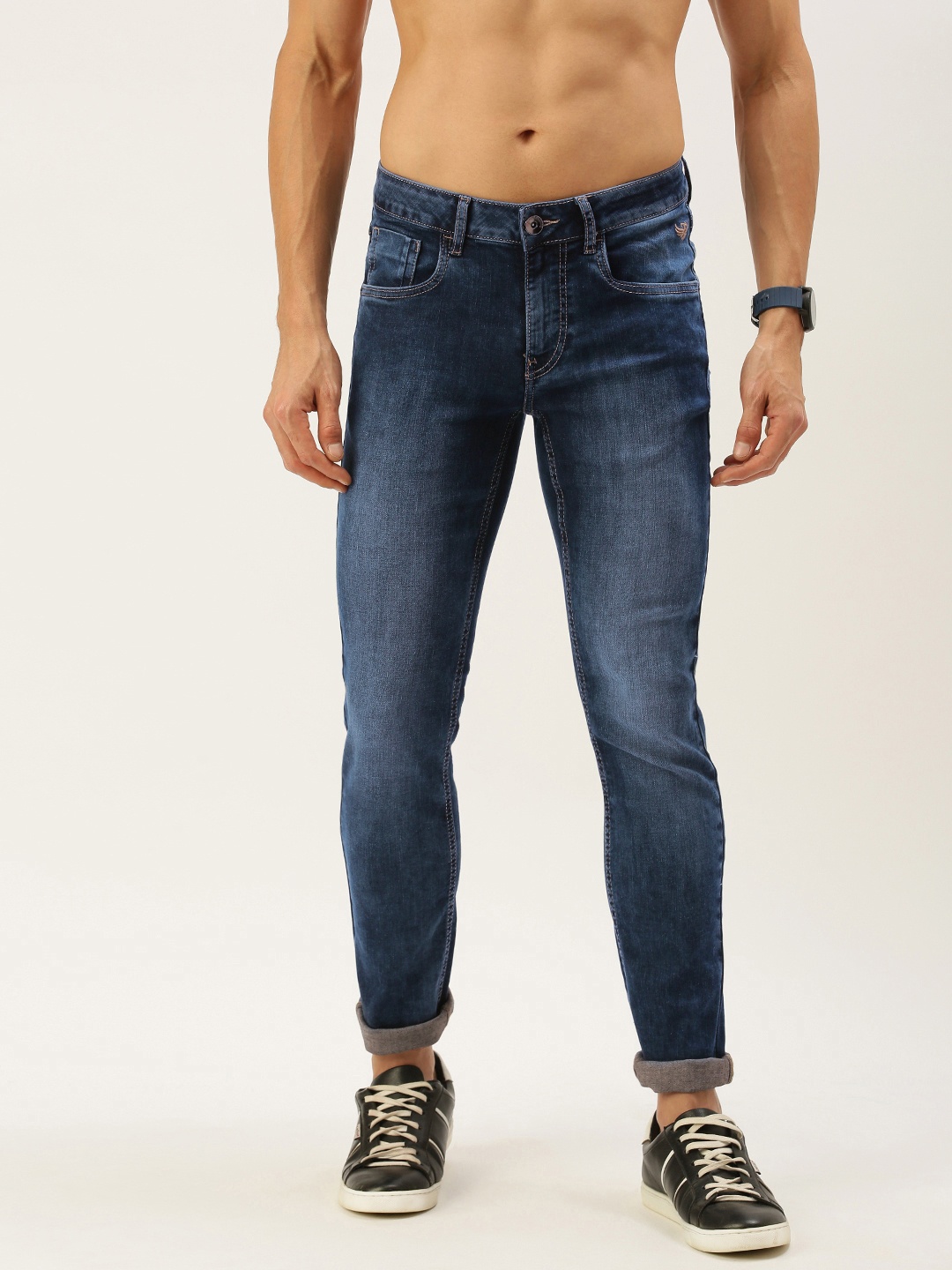 

Flying Machine Men Blue Jackson Skinny Fit Low-Rise Heavy Fade Stretchable Jeans