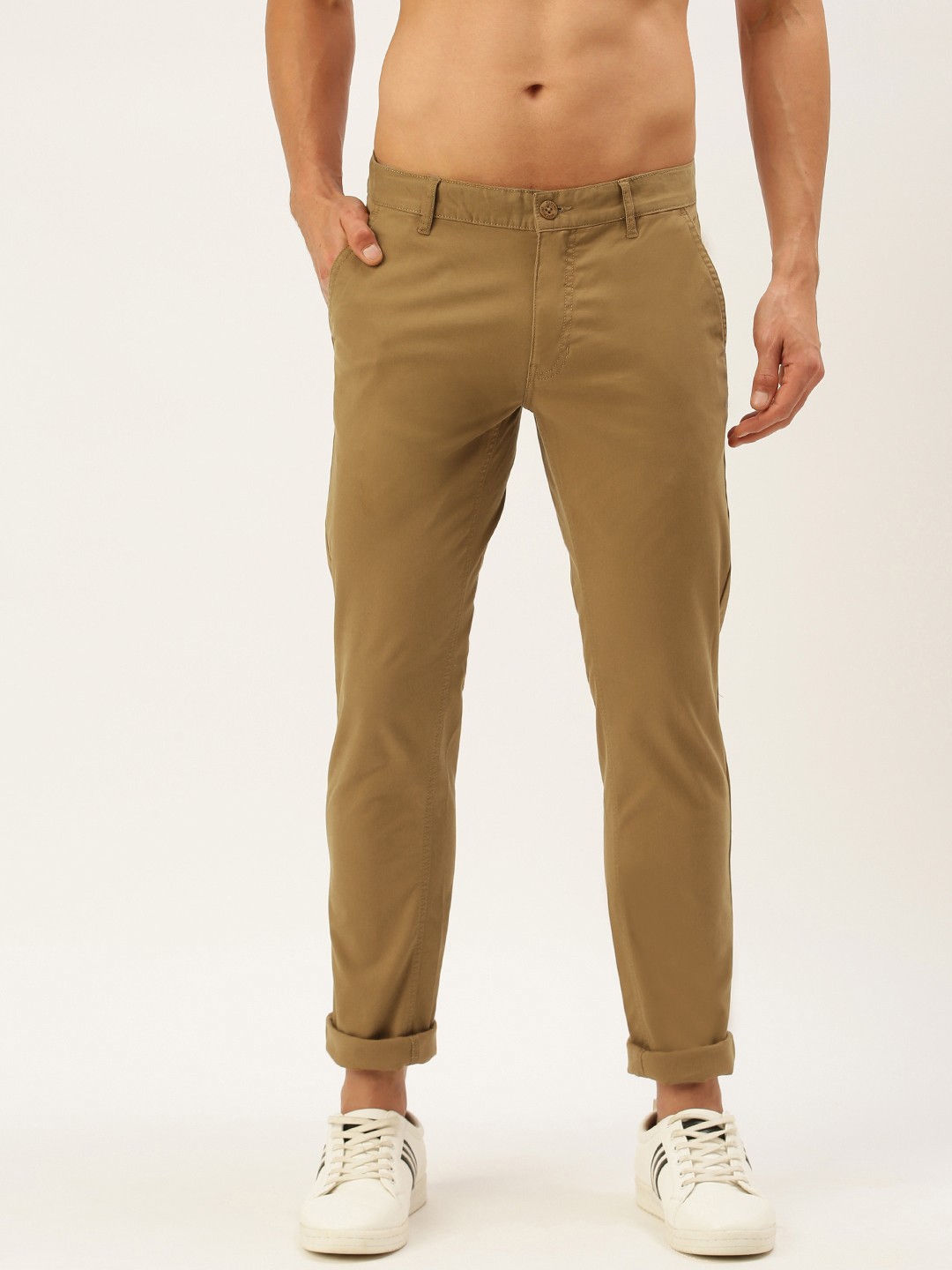 

Flying Machine Men Khaki Regular Fit Chinos Trousers