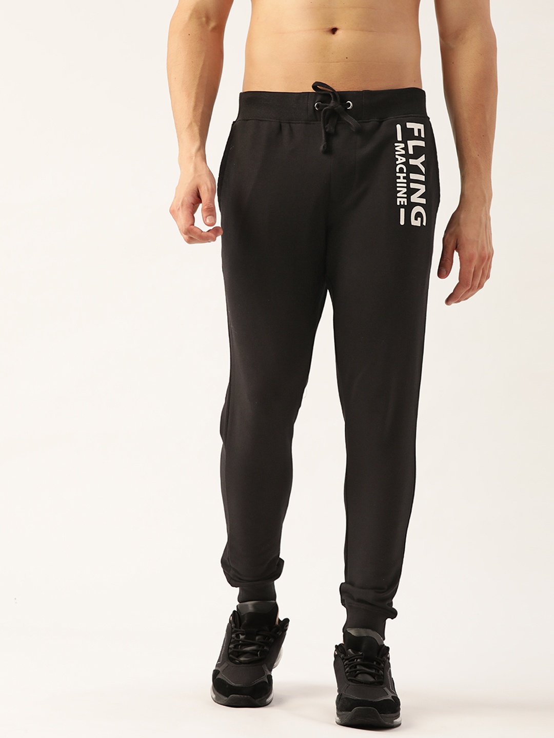 

Flying Machine Men Black Pure Cotton Joggers