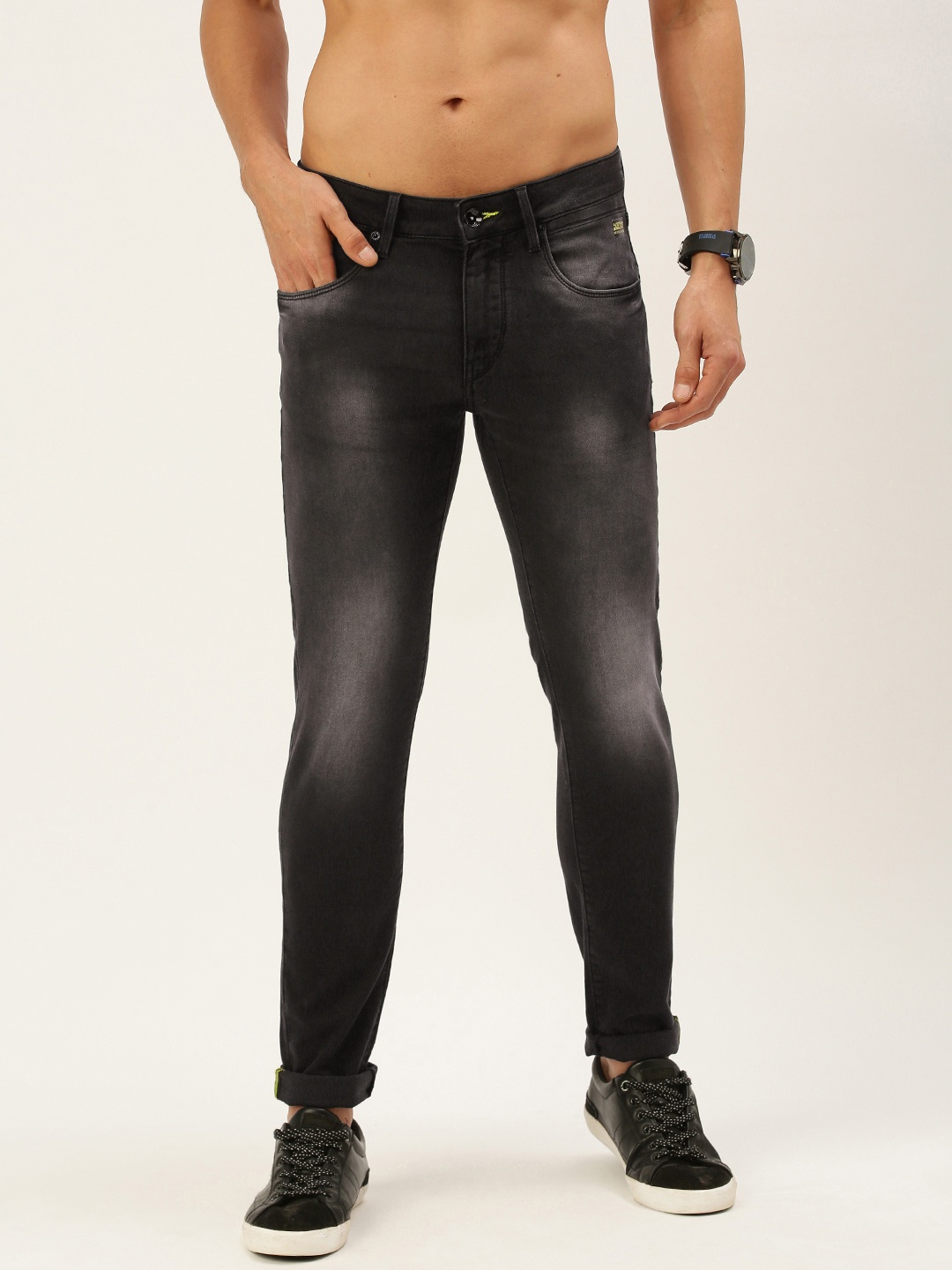 

Flying Machine Men Black Micheal Tapered Fit Light Fade Stretchable Jeans