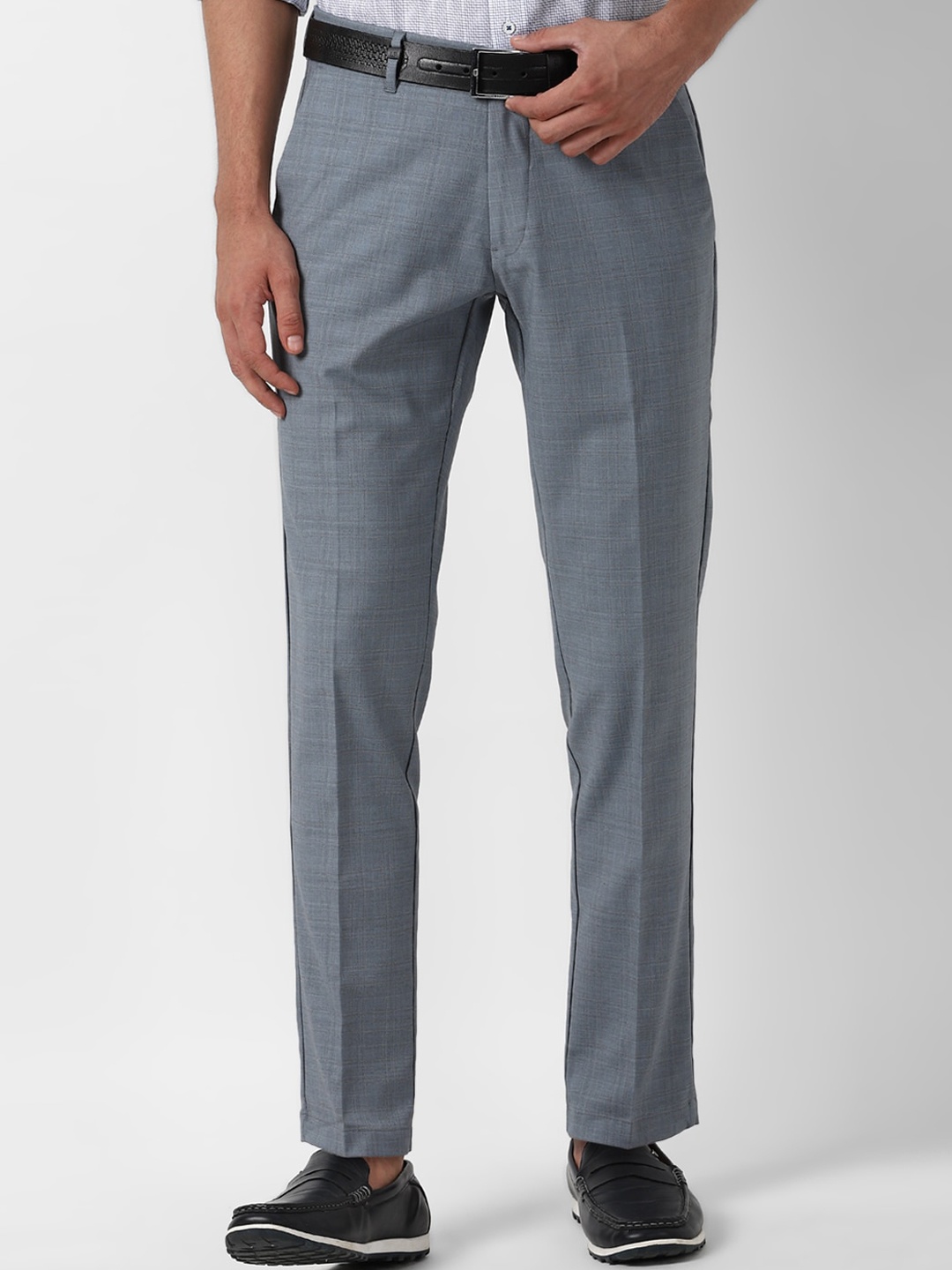

Louis Philippe Sport Men Blue Textured Slim Fit Formal Trousers