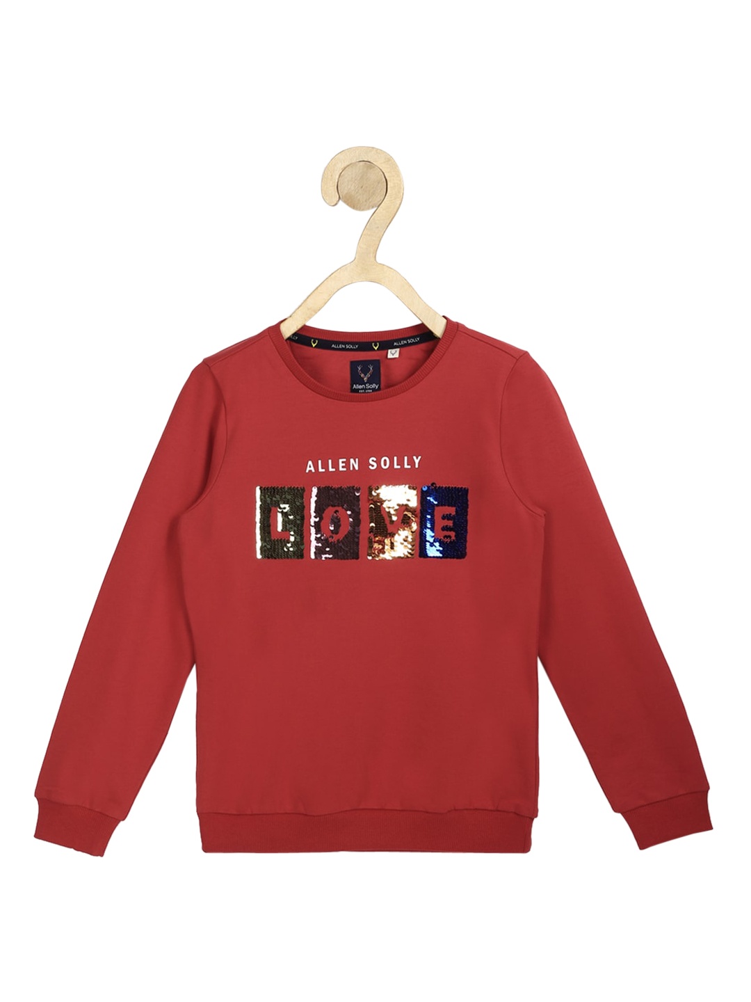 

Allen Solly Junior Girls Red Printed Embellished Sweatshirt