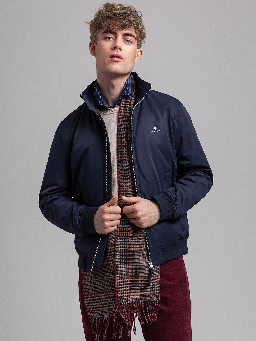

GANT Men Navy Blue Bomber Jacket
