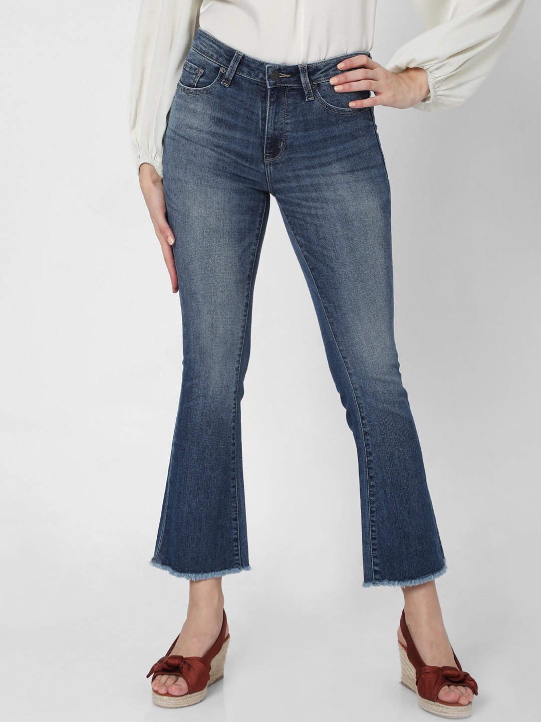 

Vero Moda Women Blue Bootcut Mid-Rise Heavy Fade Jeans