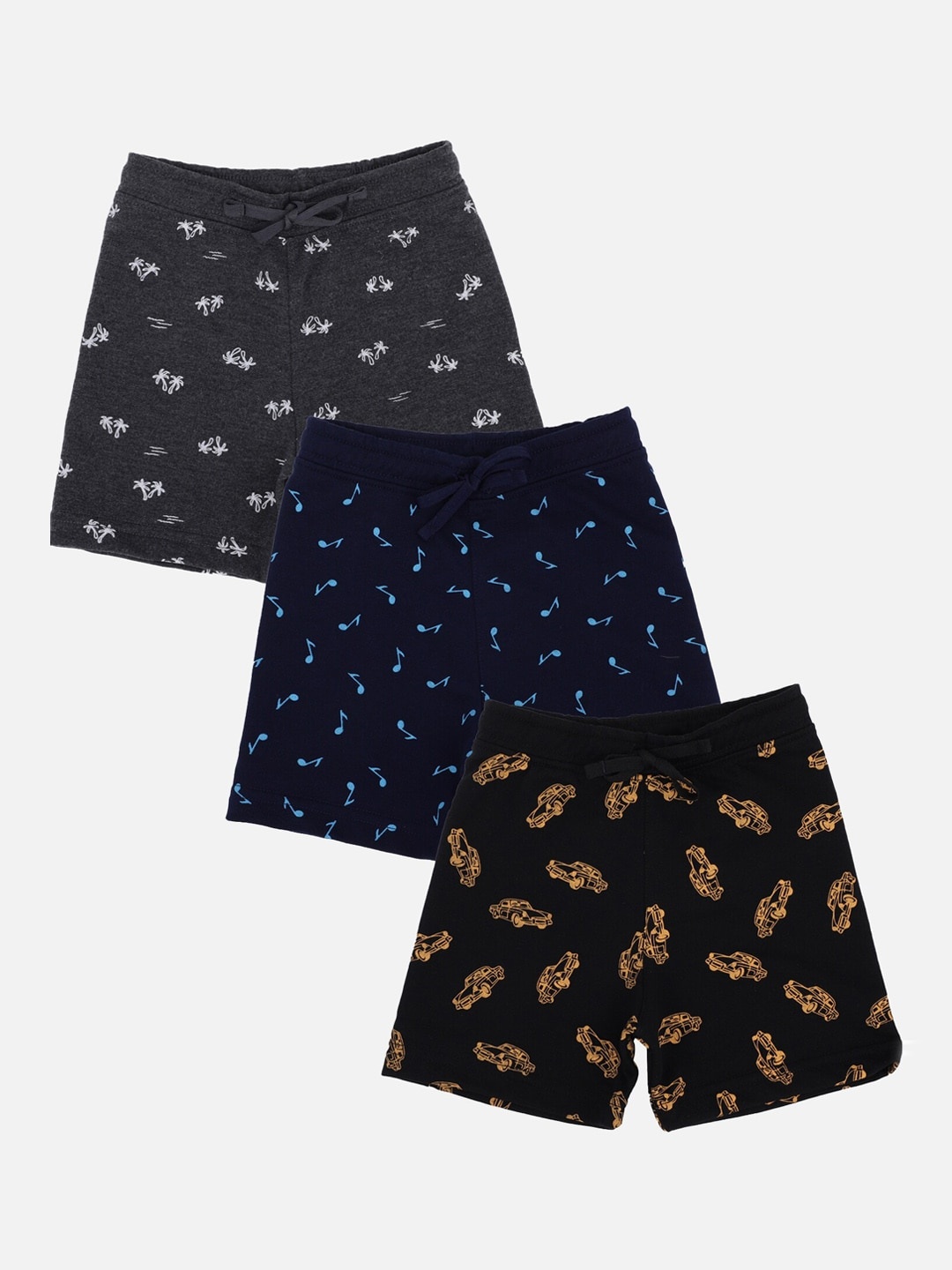 

Bodycare Kids Boys Pack Of 3 Pure Cotton Regular Shorts, Black