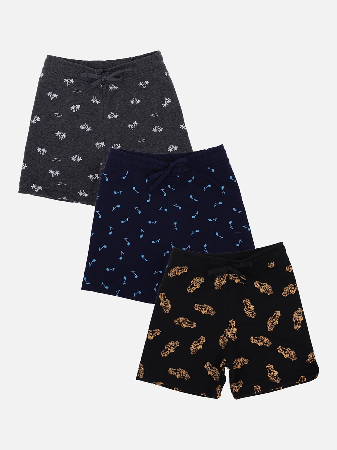 

Bodycare Kids Boys Pack Of 3 Pure Cotton Regular Shorts, Black
