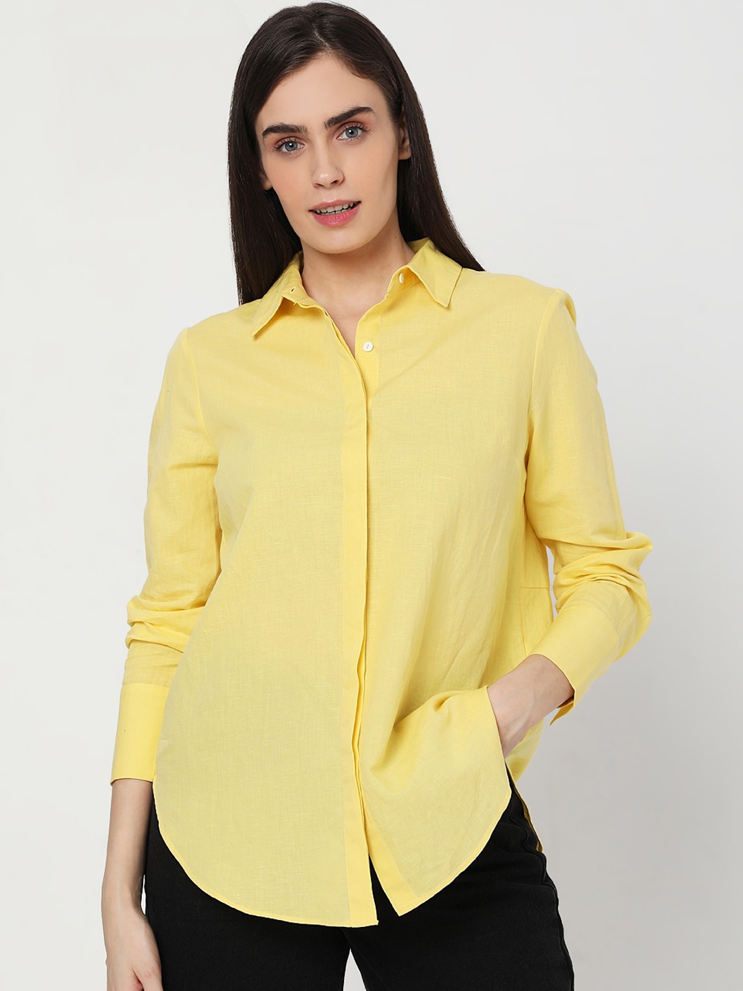 

Vero Moda Women Yellow Casual Shirt