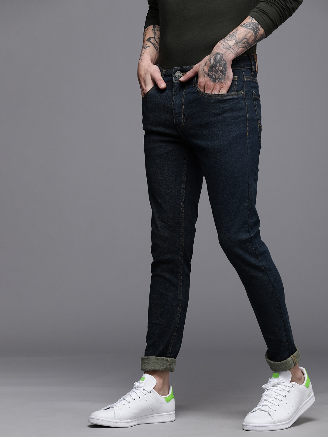 

WROGN Men Blue Skinny Fit Stretchable Jeans