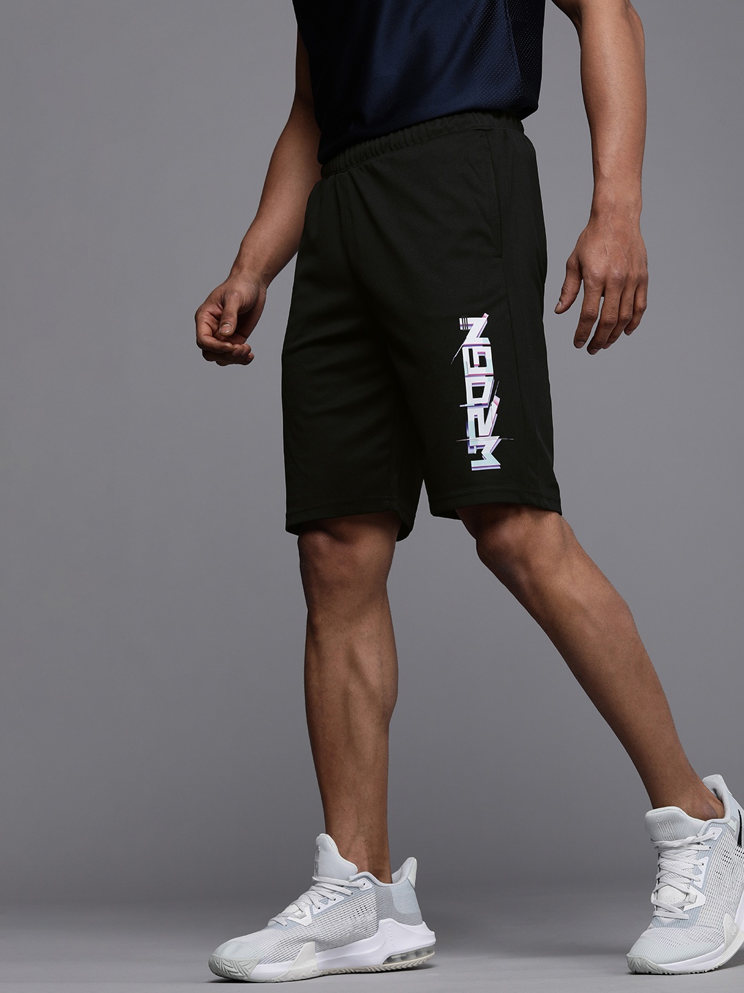 

WROGN ACTIVE Men Black & White Printed Shorts