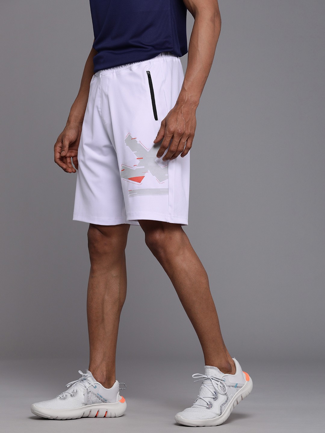 

WROGN ACTIVE Men White Printed Sports Shorts