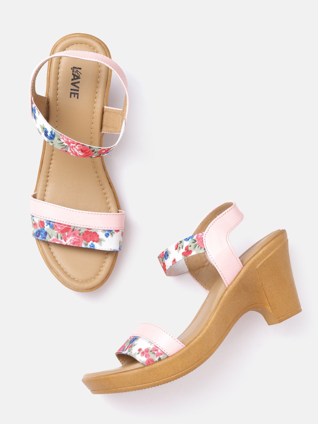

Lavie Pink & White Floral Print Platform Heels