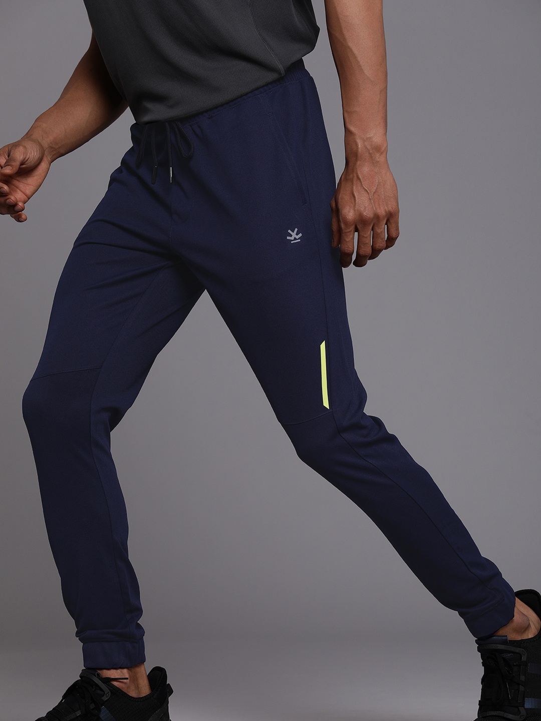

WROGN ACTIVE Men Navy-Blue Solid Slim Fit Interlock Joggers