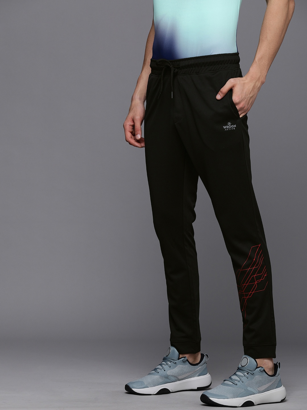 

WROGN ACTIVE Men Black Printed Detail Joggers