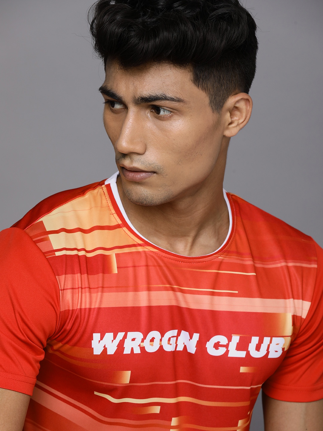 

WROGN ACTIVE Men Red Printed Slim Fit T-shirt
