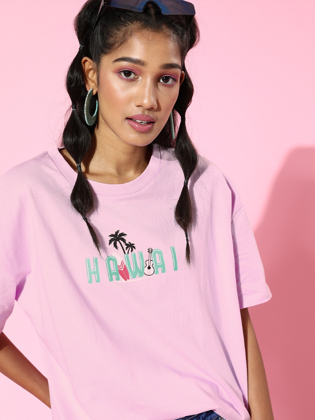 

Moda Rapido Women Lavender Typography Talking Tee