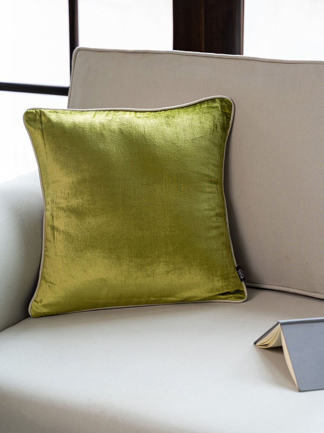 

Pure Home and Living Green Velvet Square Cushion Covers