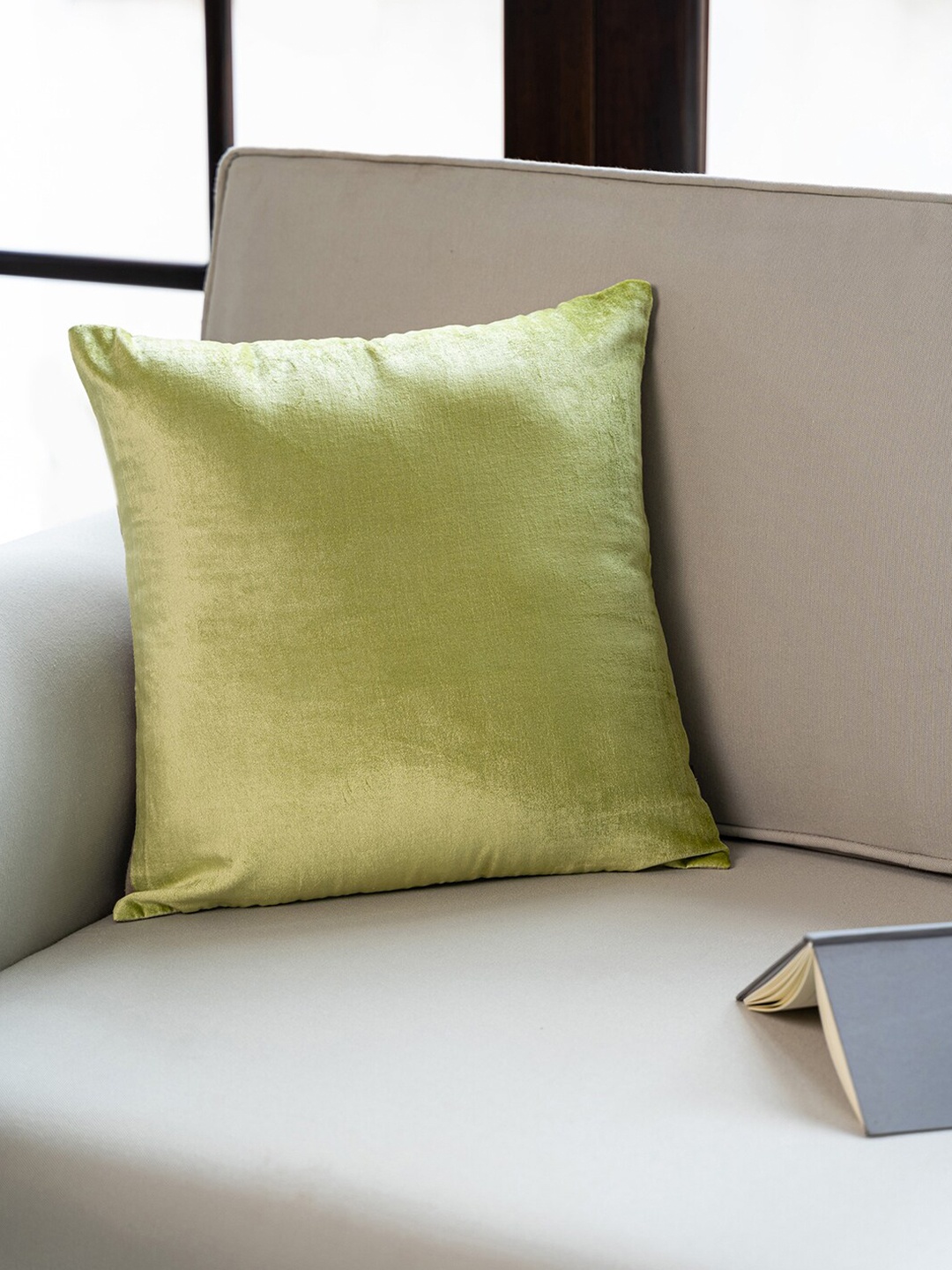 

Pure Home and Living Green Velvet Square Cushion Covers