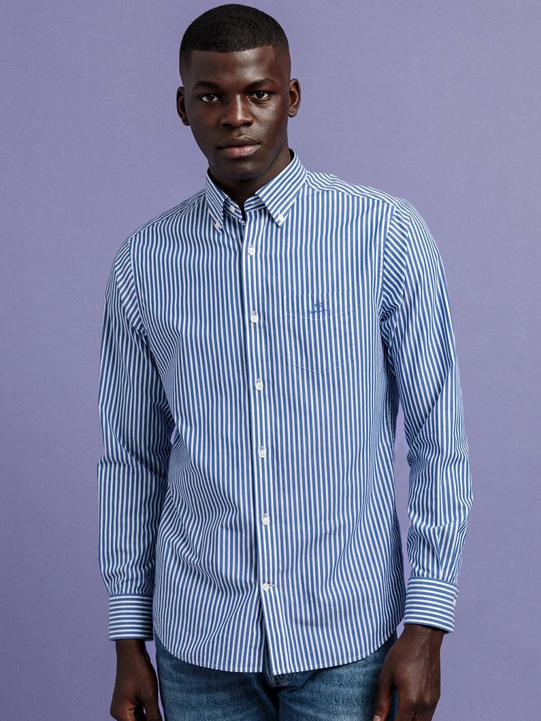 

GANT Men Blue Striped Casual Shirt