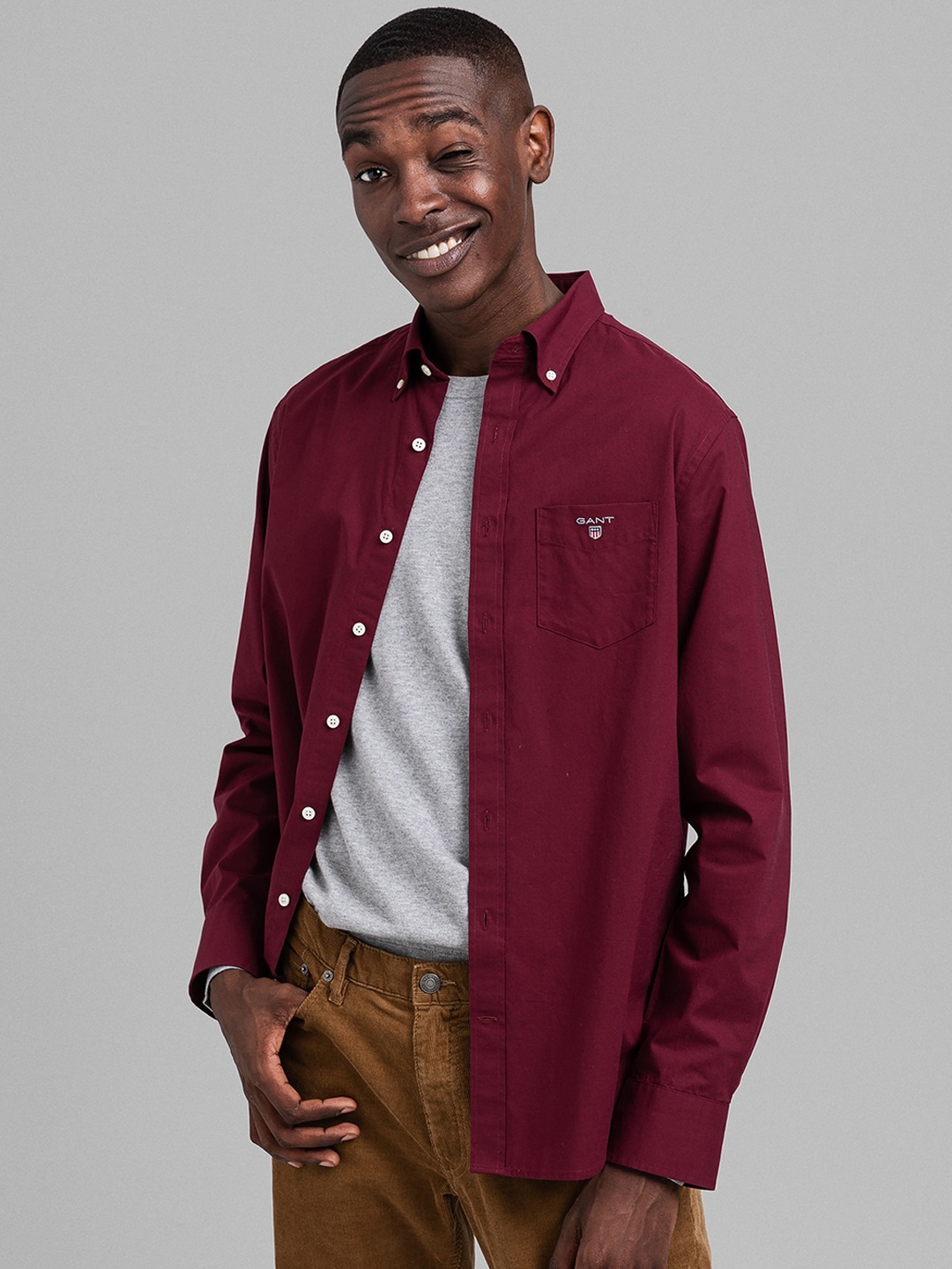 

GANT Men Maroon Button Down Casual Shirt