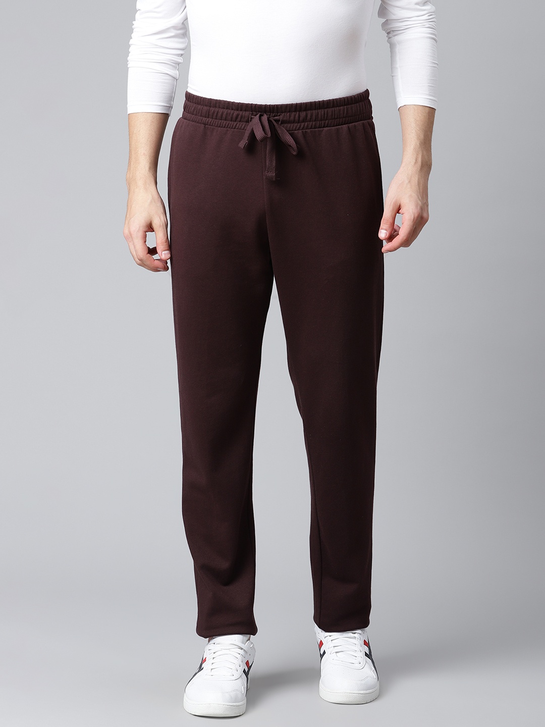 

Marks & Spencer Men Burgundy Solid Track Pants