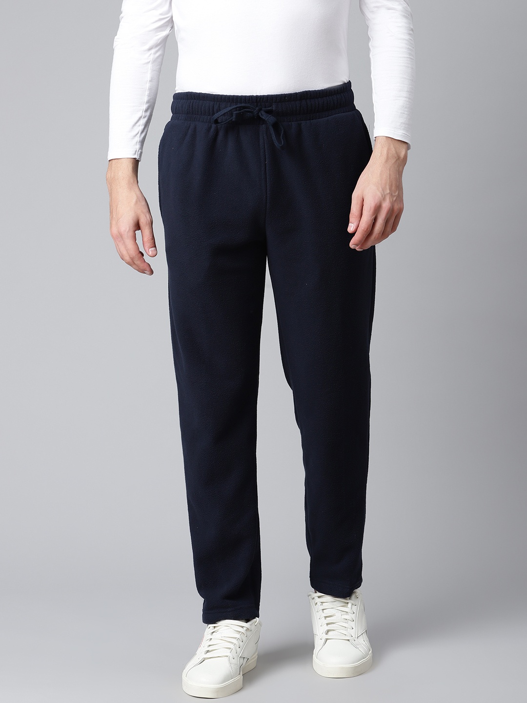 

Marks & Spencer Men Navy Blue Solid Track Pants