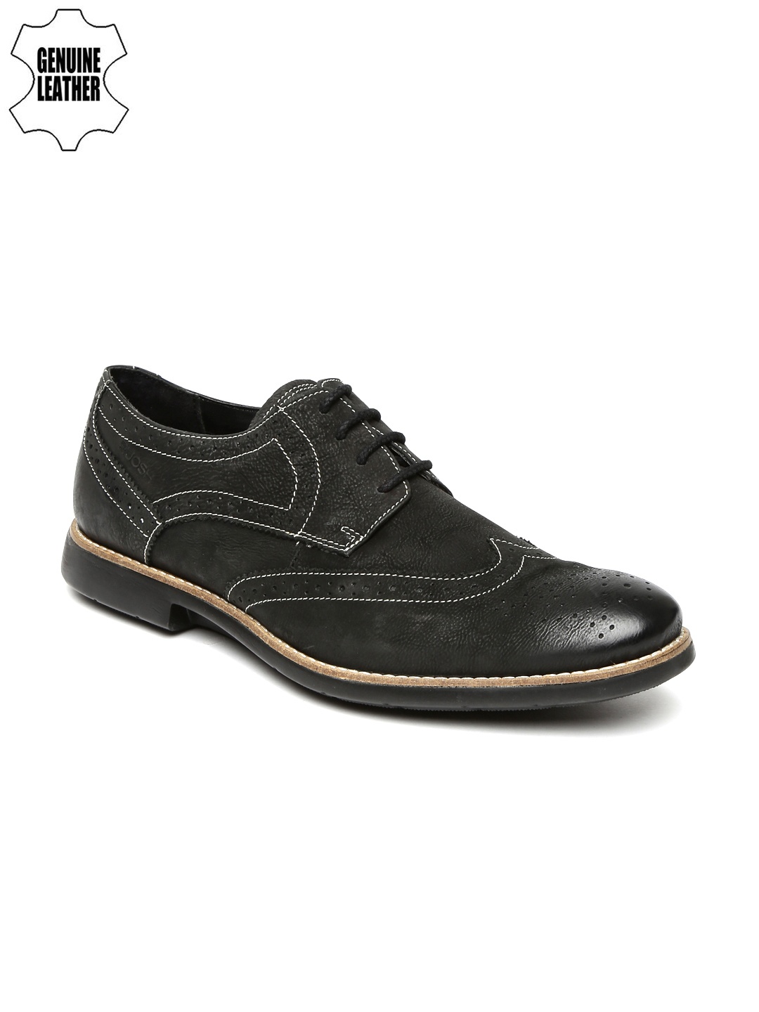 

Ruosh Smart Casual Men Black Leather Brogues