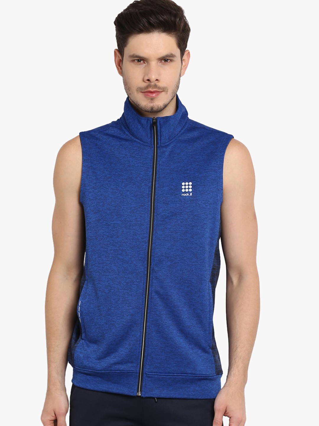 

rock.it Men Blue Front-Open Sweatshirt