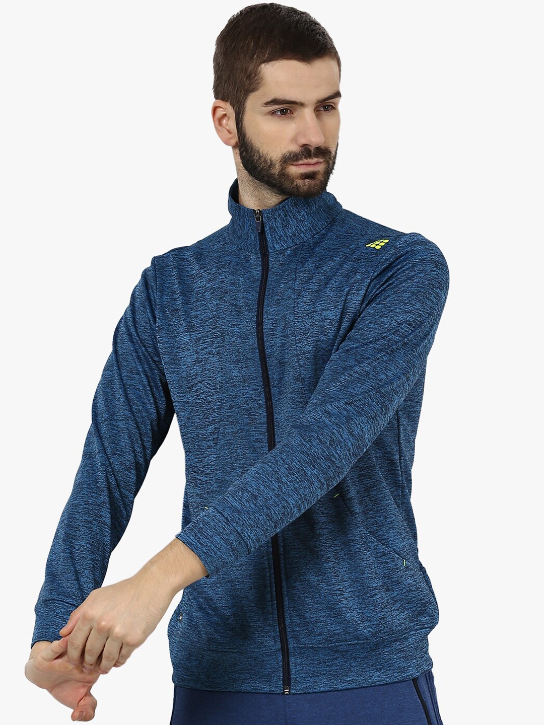 

rock.it Men Blue Front-Open Sweatshirt