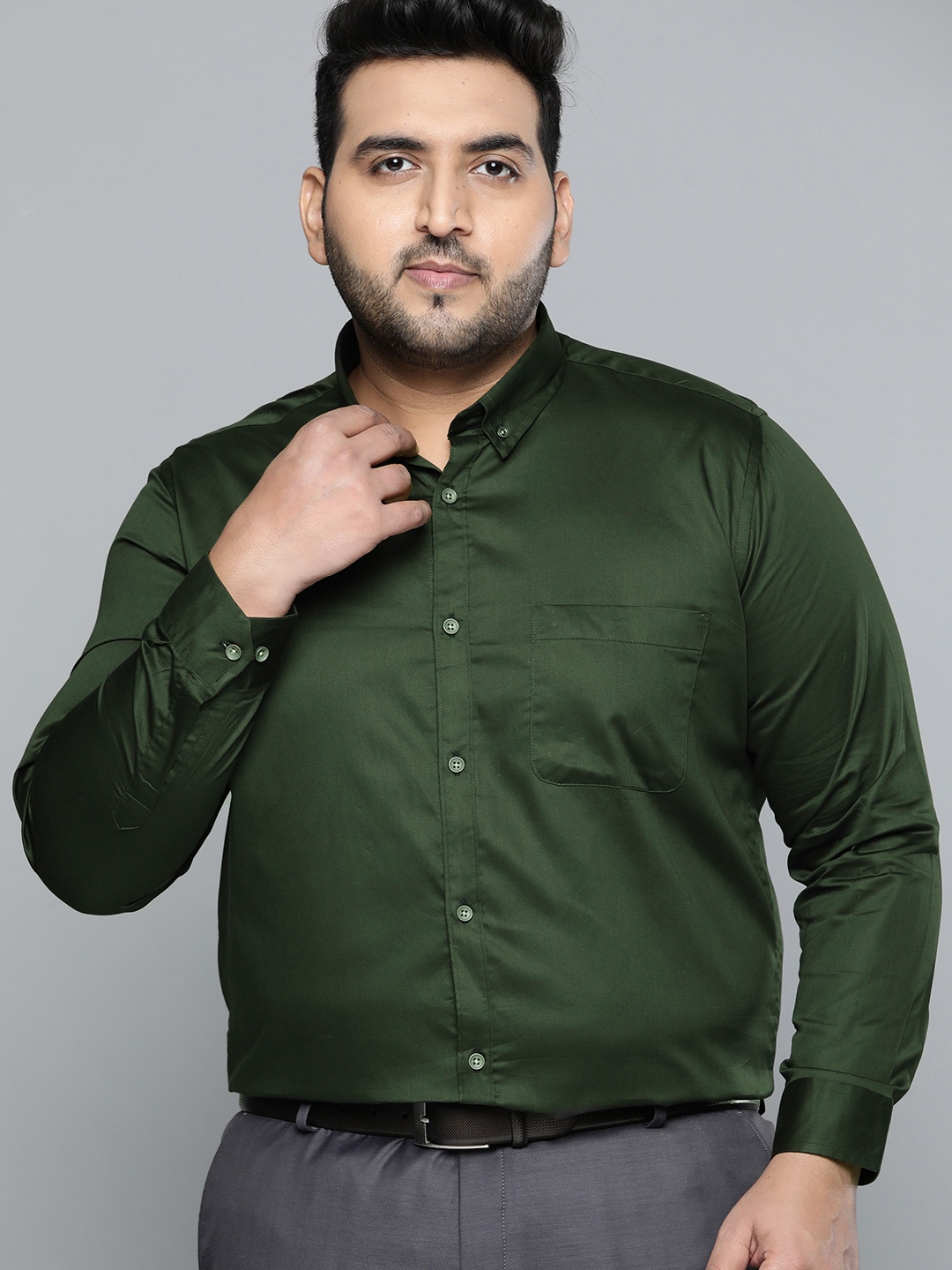 

DENNISON Men Green Smart Slim Fit Opaque Formal Shirt