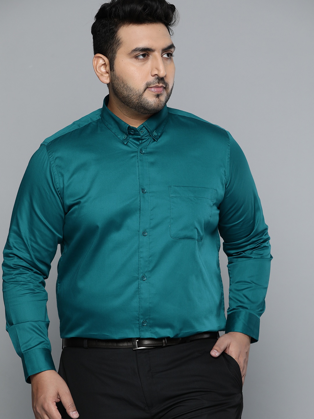 

DENNISON Men Green Smart Slim Fit Pure Cotton Opaque Formal Shirt