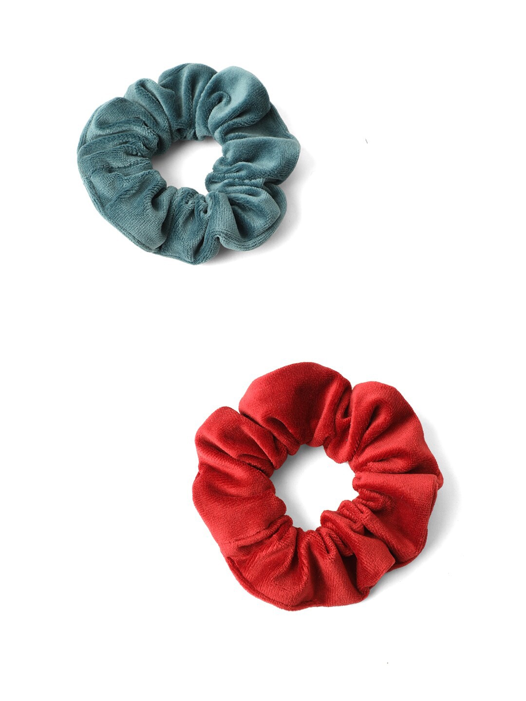 

Knotty Tail Women Set Of 2 Red Turquoise Blue Ponytail Scrunchies