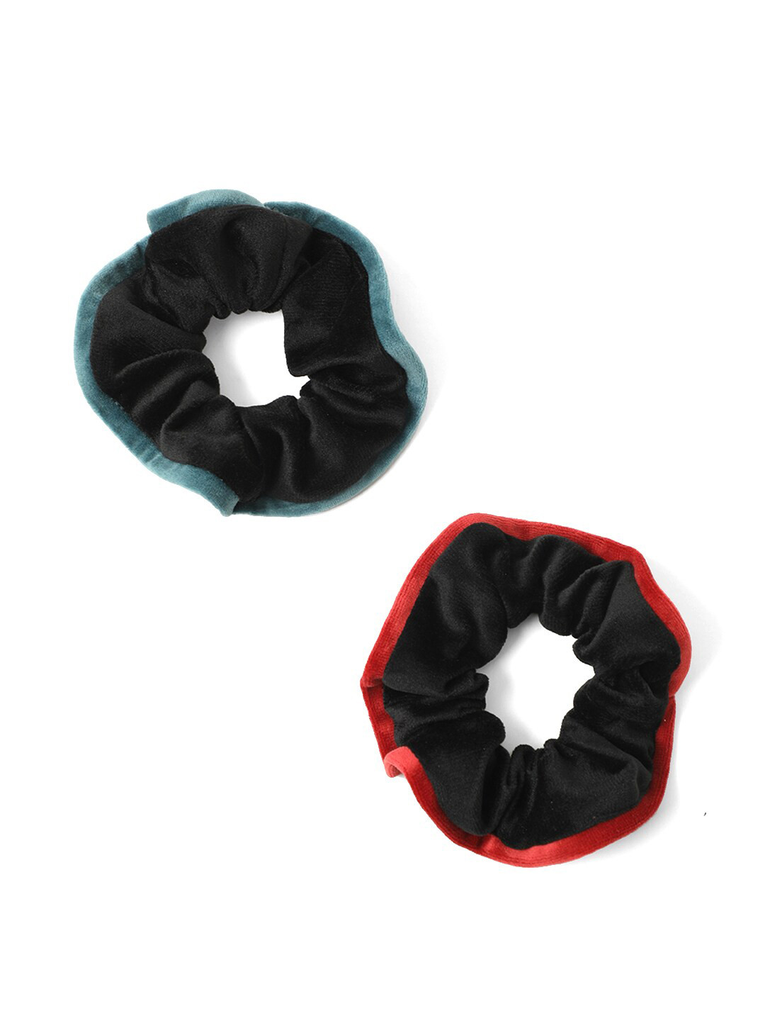 

Knotty Tail Women Set of 2 Black Red Colorblocked Ponytail Holders
