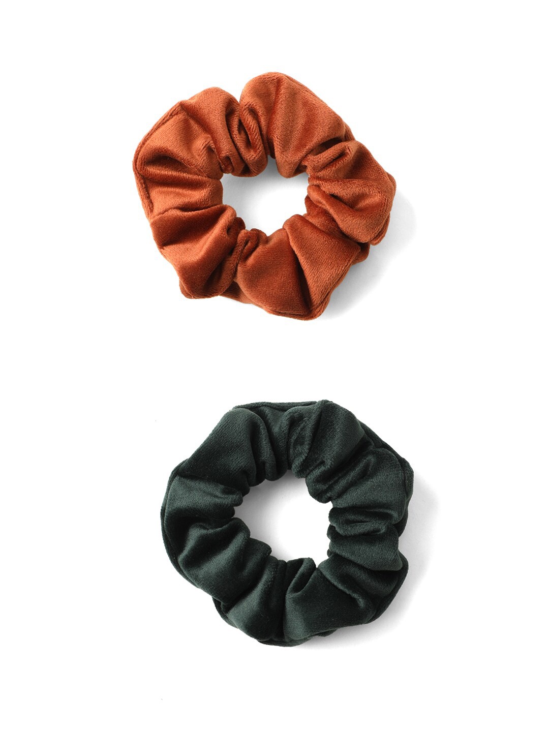 

Knotty Tail Pack Of 2 Dark Green Rust Ponytail Holders, Brown