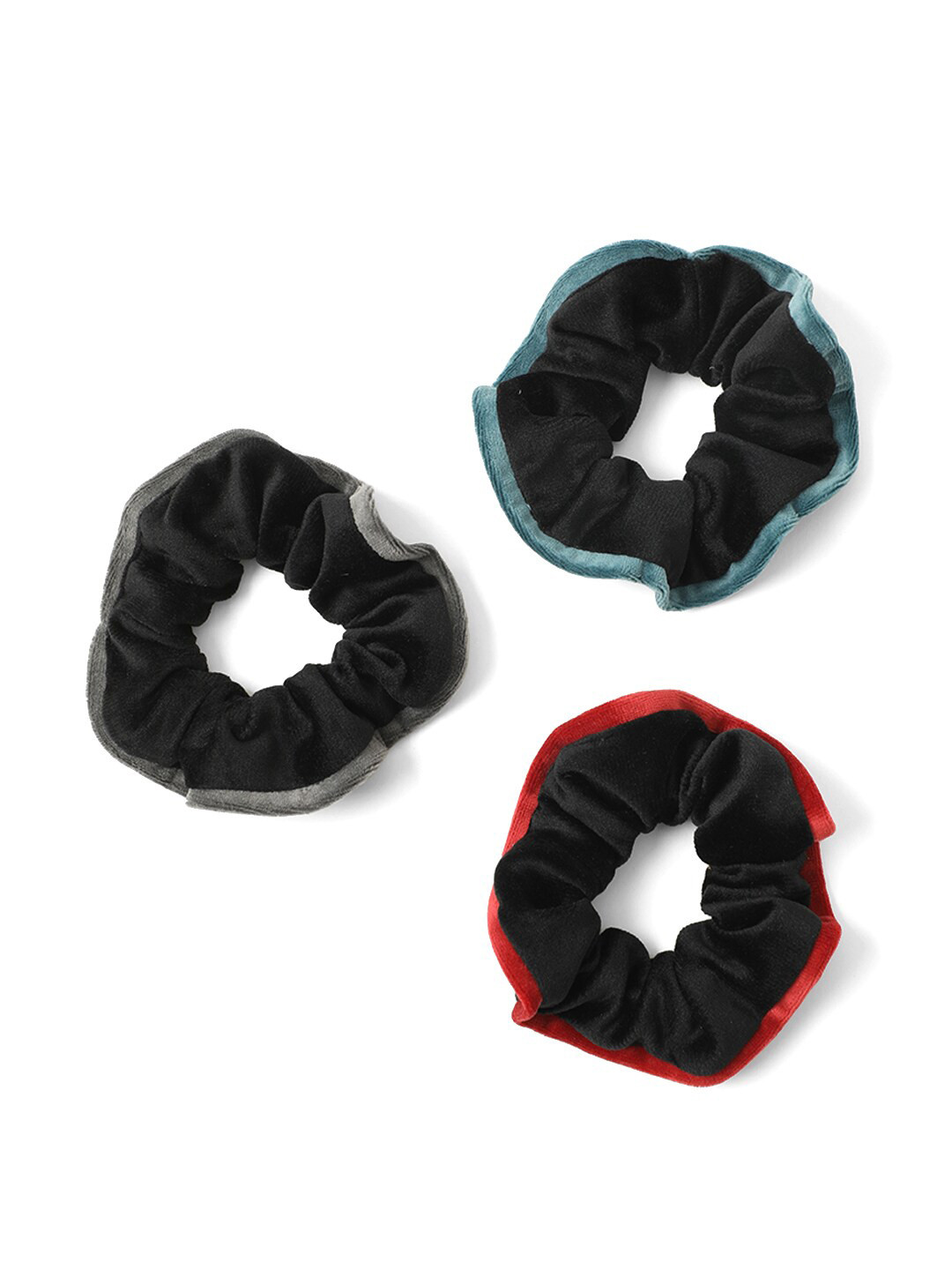 

Knotty Tail Women Set Of 3 Black Grey Scrunchies