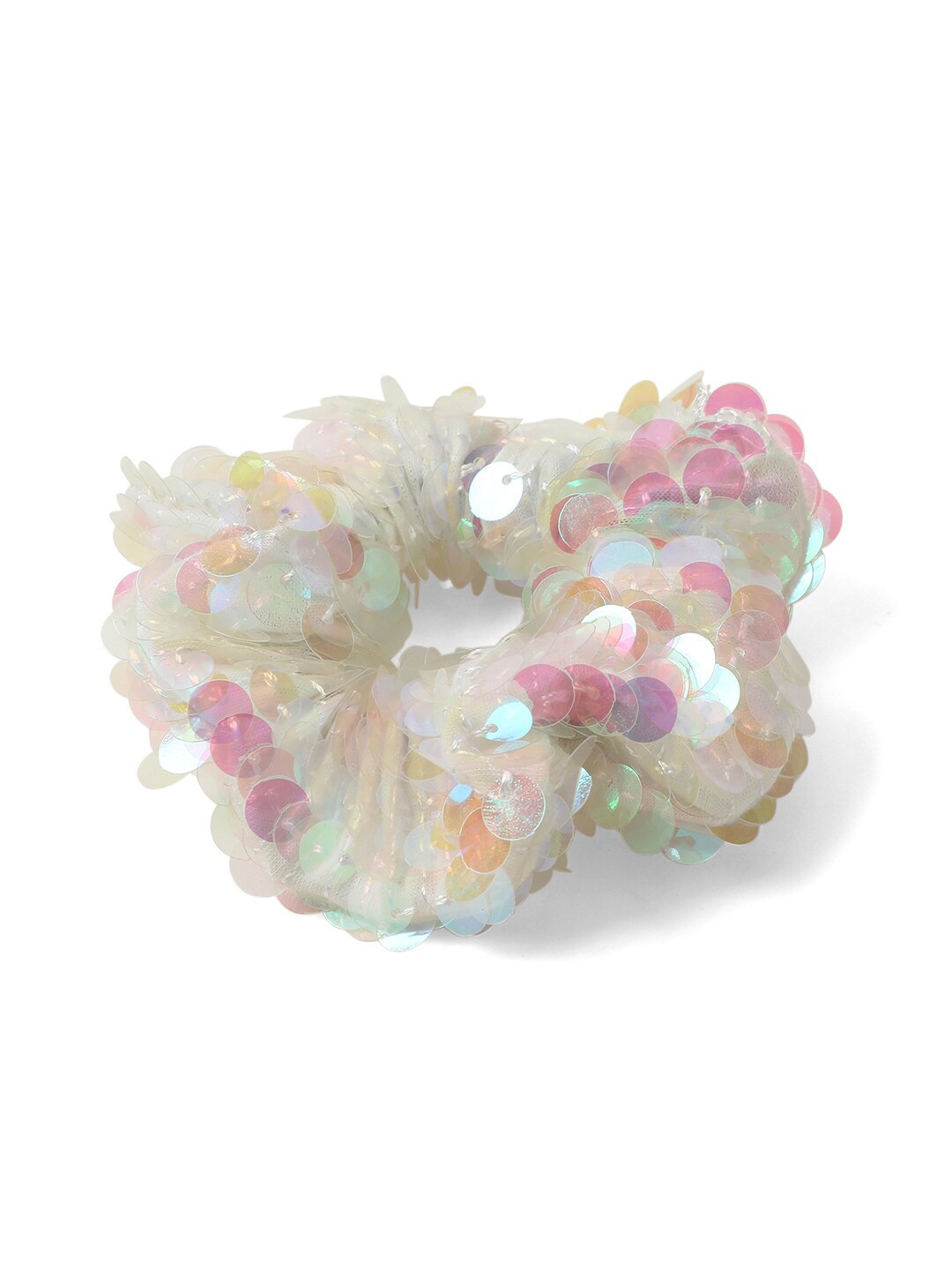 

Knotty Tail Women White Embellished Ponytail Holder