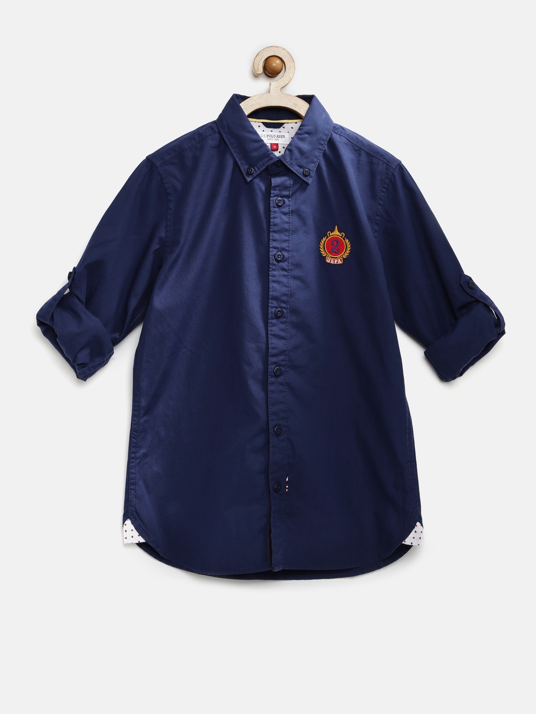 

U.S. Polo Assn. Kids Boys Navy Solid Casual Shirt, Navy blue
