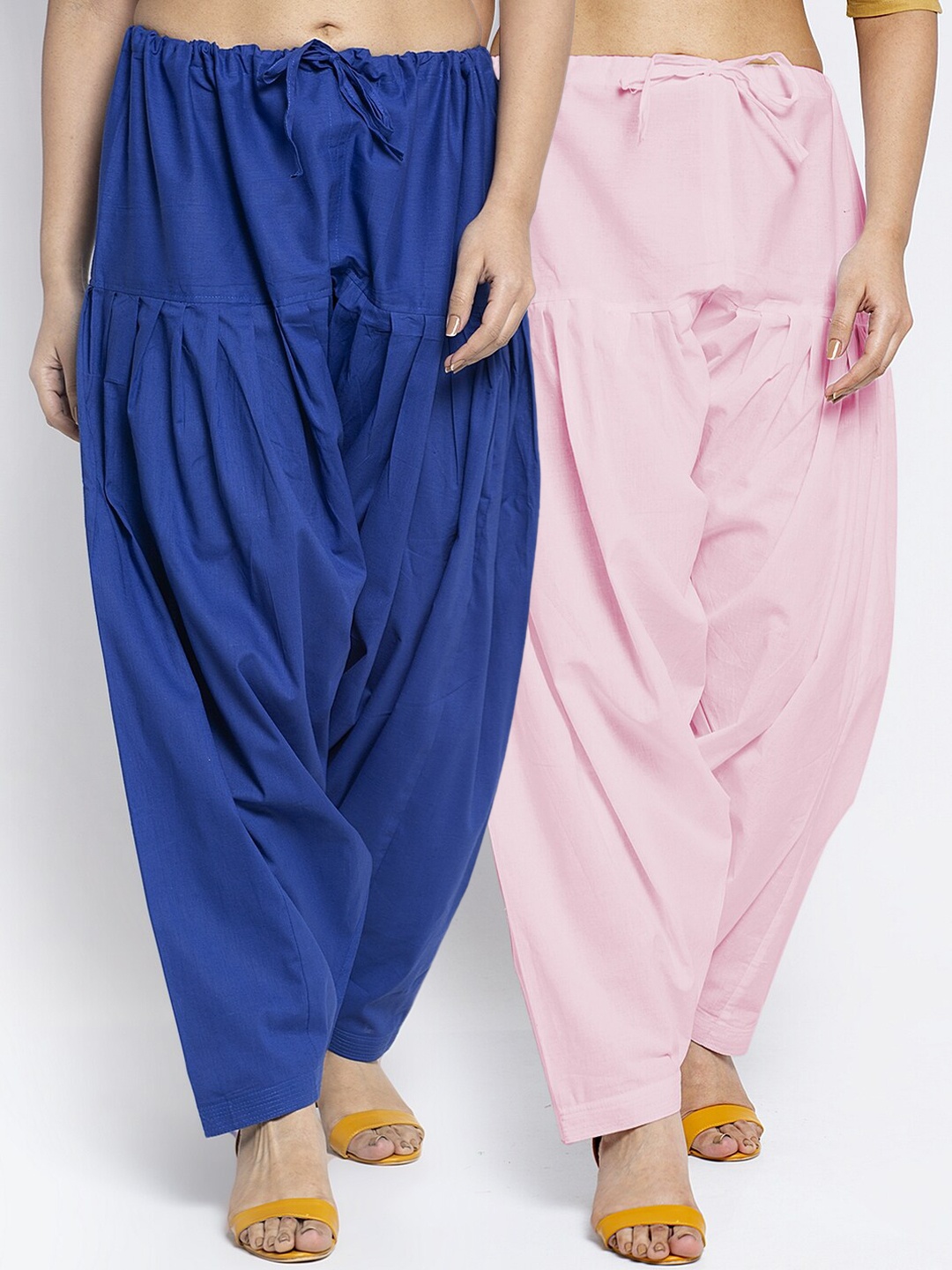

GRACIT Women Pack Of 2 Solid Cotton Salwars, Blue