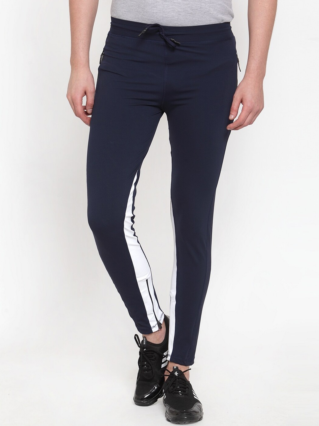 

Boston Club Men Black Solid Track Pants, Navy blue