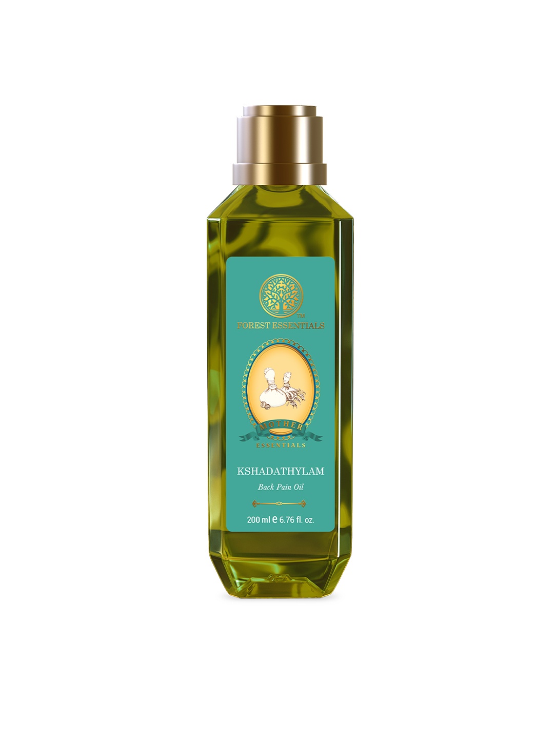 

Forest Essentials Ayurvedic Mothers Back Pain Relief Oil Kshadathylam - 200 ml, Green