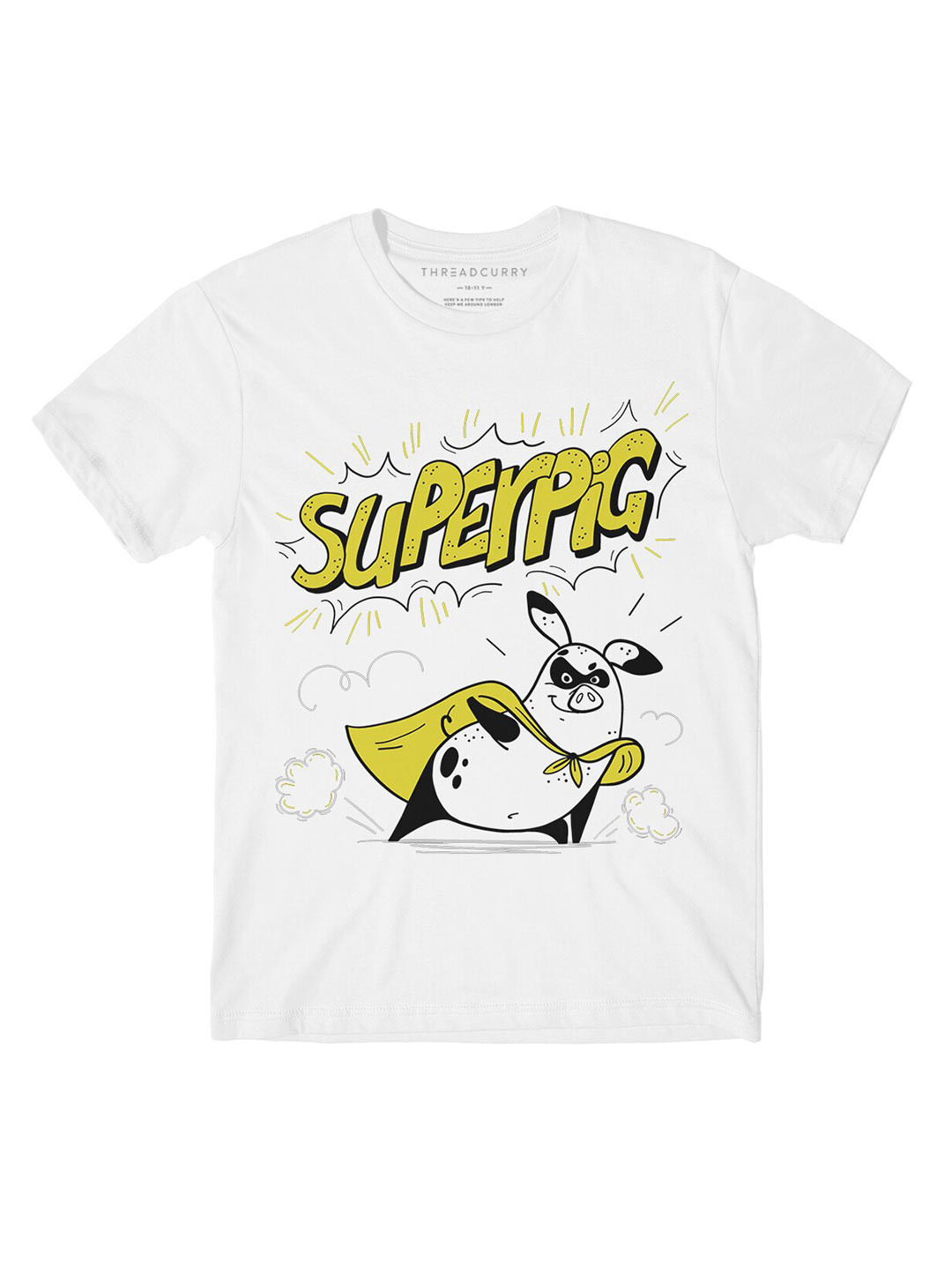 

THREADCURRY Boys White Graphic Printed T-shirt