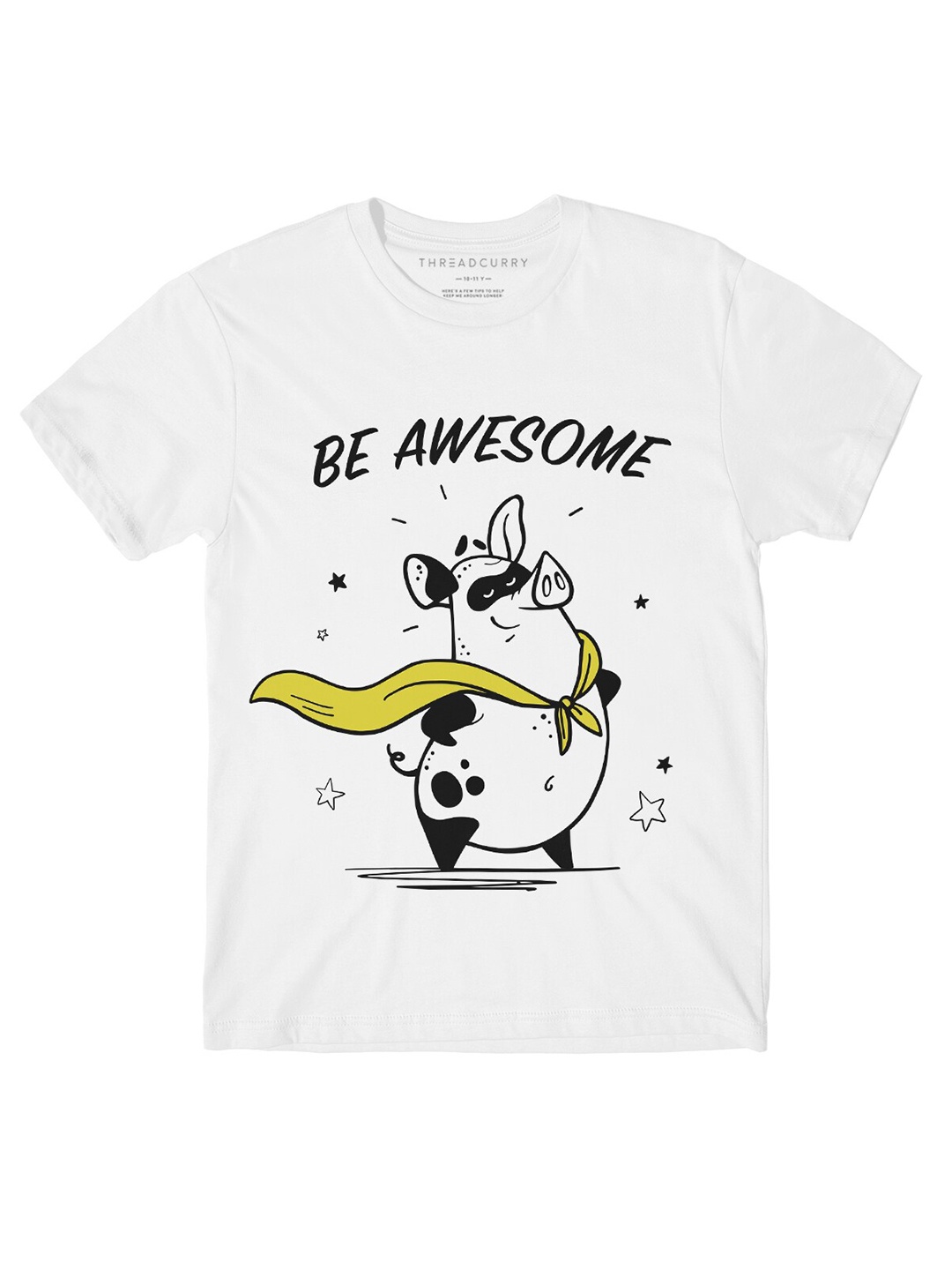 

THREADCURRY Boys White Graphic Printed T-shirt