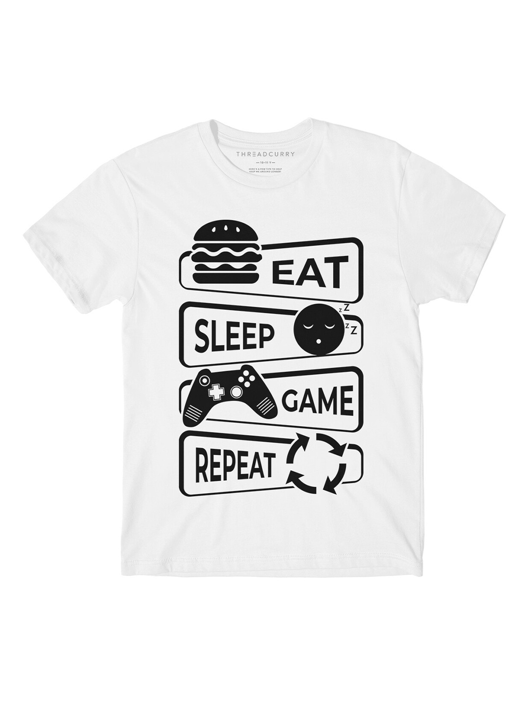 

THREADCURRY Boys White Typography Printed T-shirt