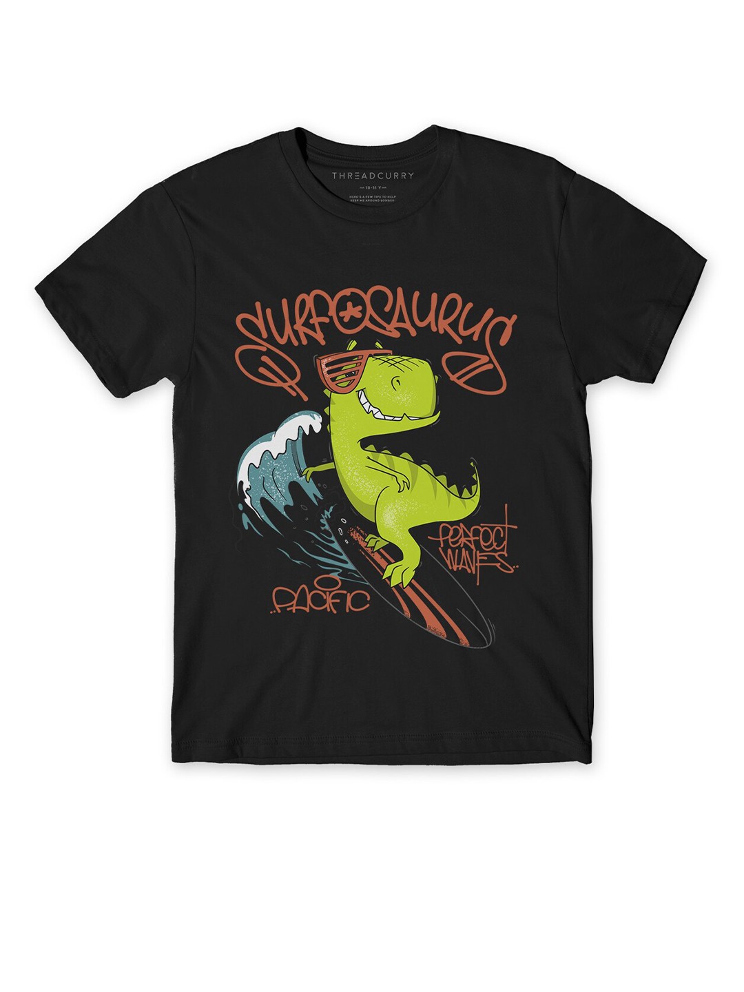 

THREADCURRY Boys Black Printed T-shirt