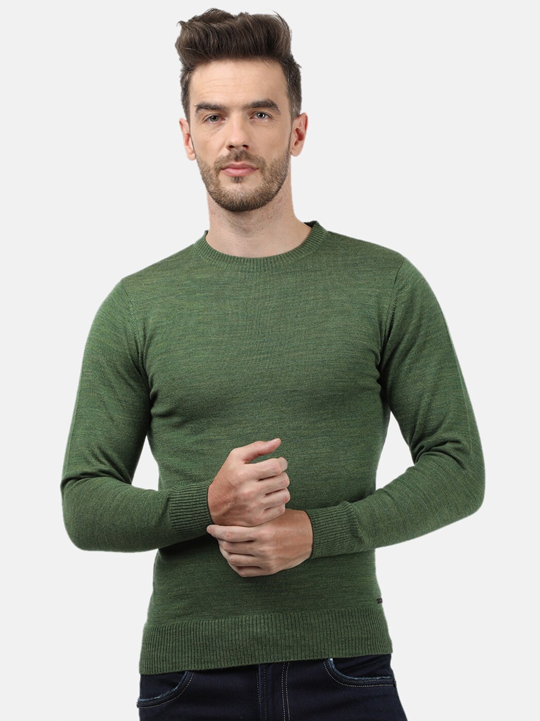 

Monte Carlo Men Olive Green Pullover Sweater