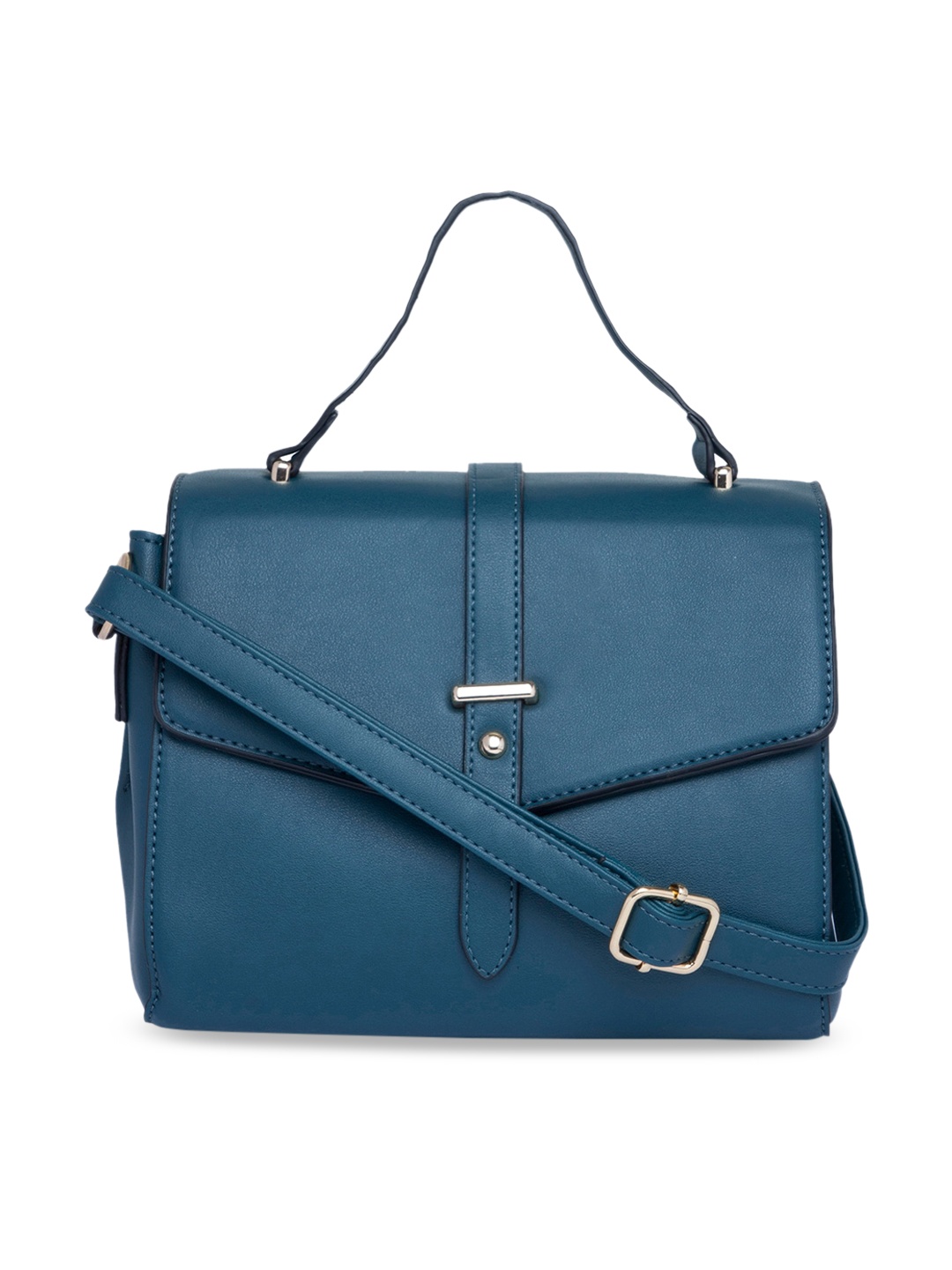 

CERIZ Teal Blue PU Structured Satchel