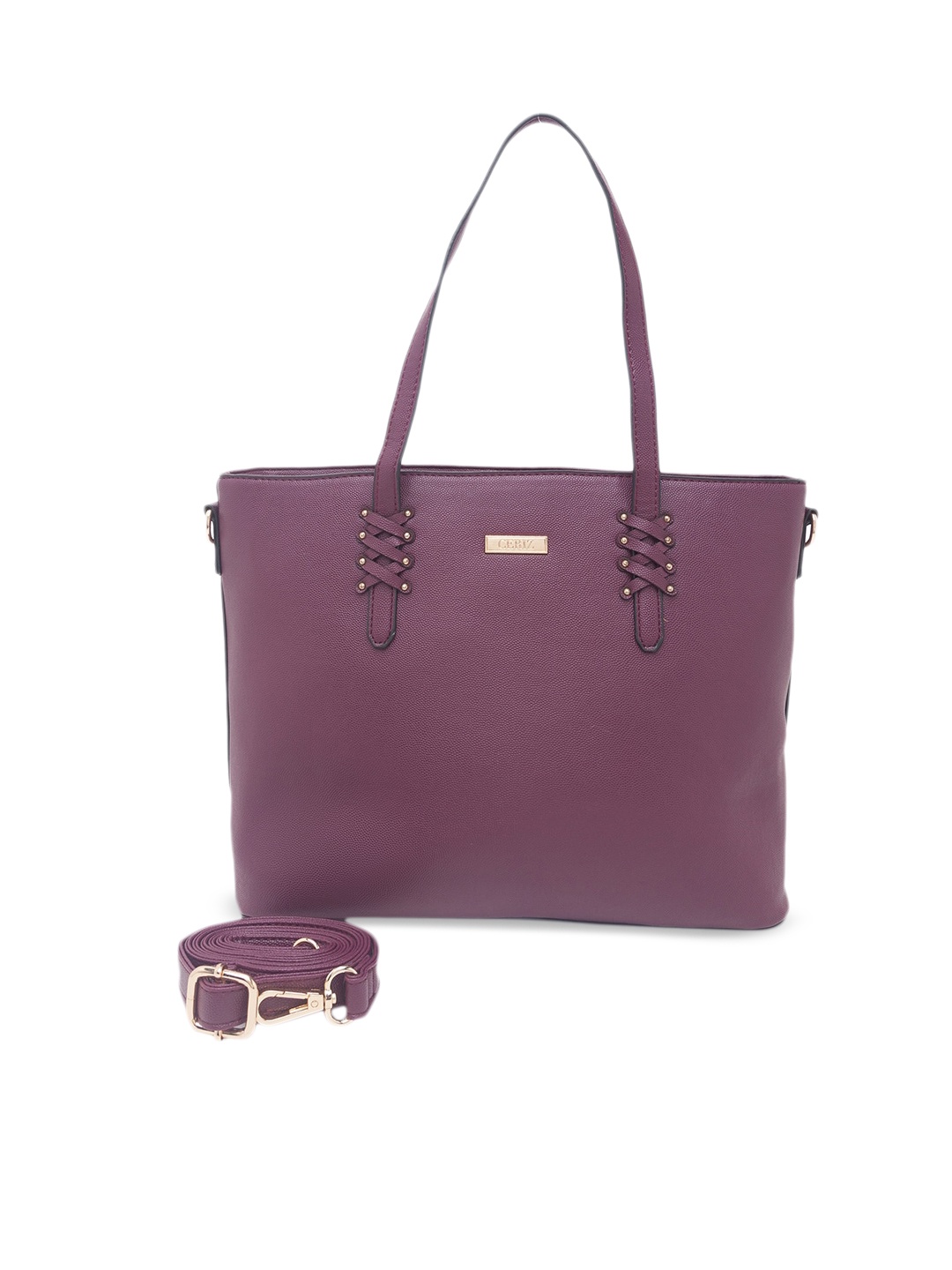 

CERIZ Burgundy PU Structured Shoulder Bag